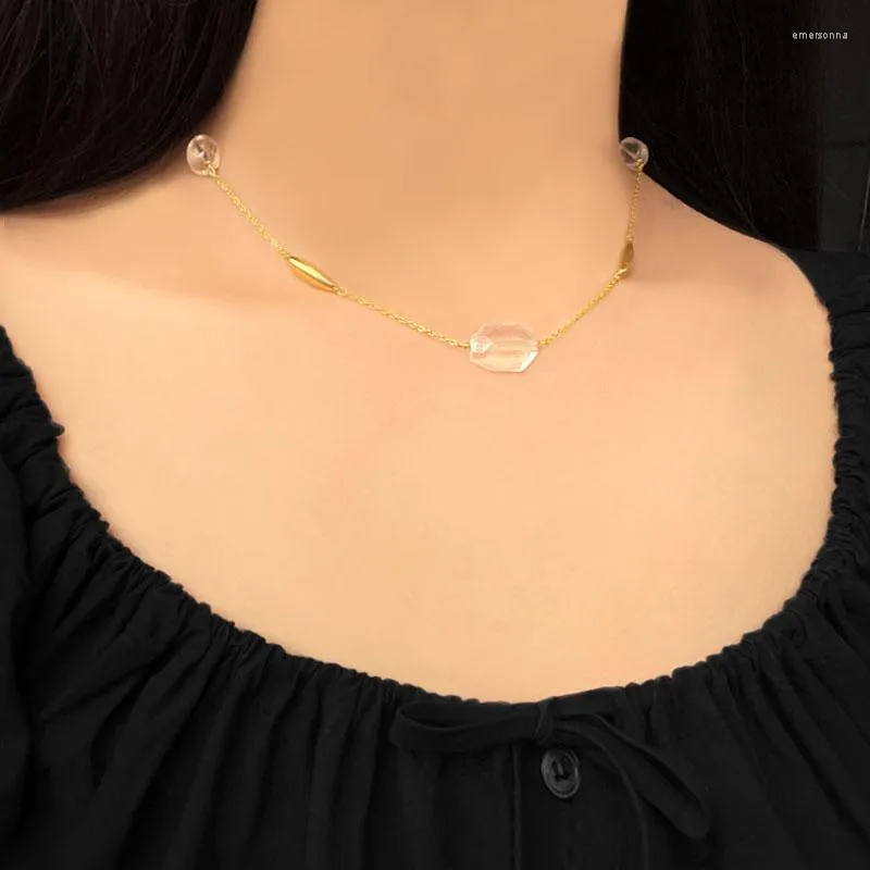 Cadenas de moda Big Retro Collar para mujeres Twist Gold Color grueso grues