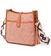 HAIBOLAN Cute Plush Crossbody Purse Women Fluffy Satchel Vegan Leather Shoulder Bag with Adjustab...