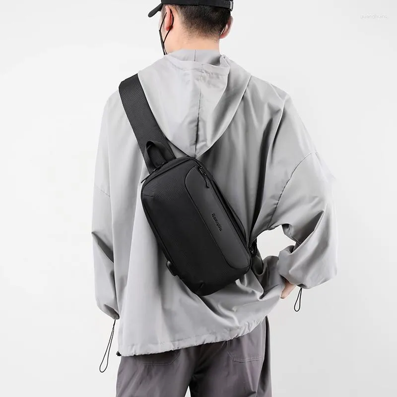 School Bags Fashion Nylon Small Sling Backpack Mens Crossbody Outdoor Bag Chest Pack With USB Charger Port