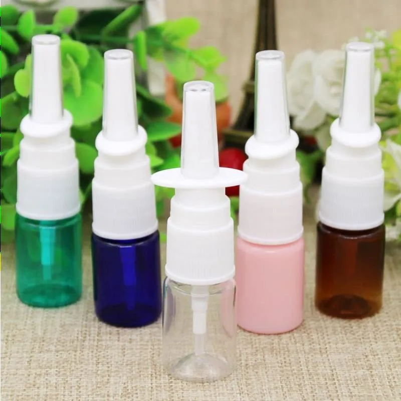 5 ml kleurrijke PET lege fijne neusspray mist plastic fles, cosmetische neusspray fles Tipvw