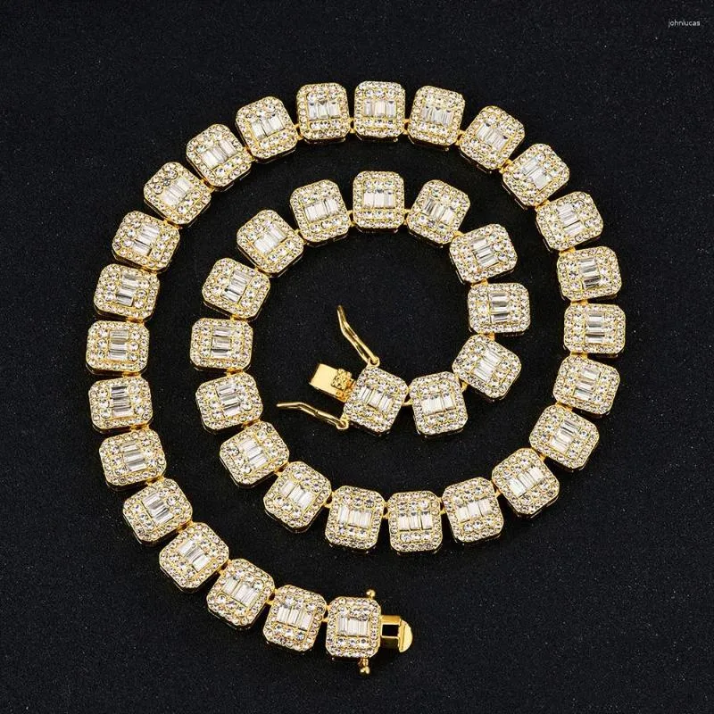 Collari per cani 8/12 mm Golden Baguette Tennis Chain Collar Secure Pet Necklace Cowelry Accessori per gatti