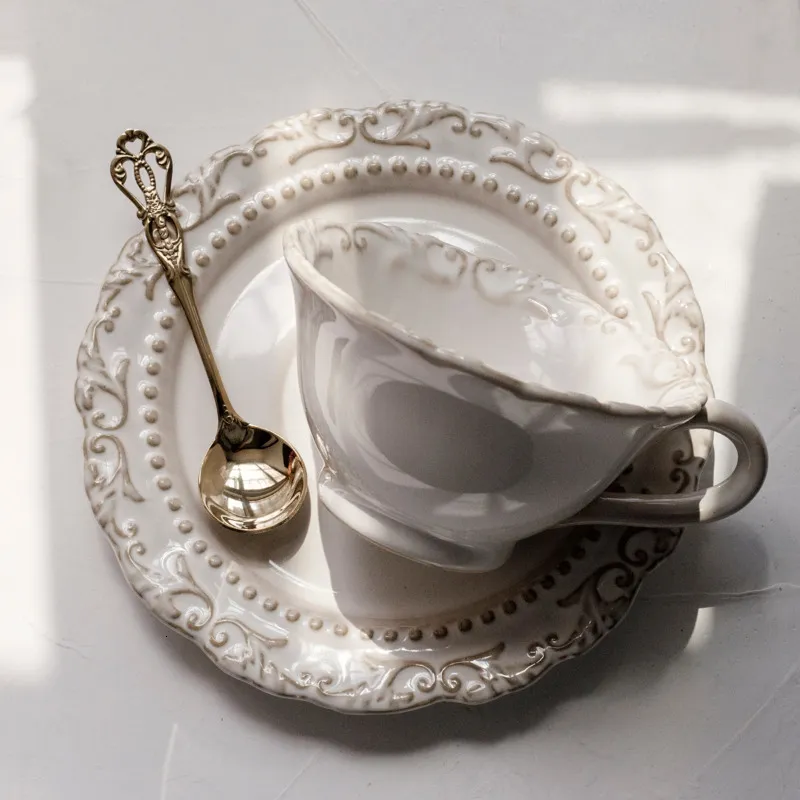 Canecas expresso de café xícara de café e pires de cerâmica vintage matcha cappuccino chá fofo bebendo latte tazas drinkware WK50