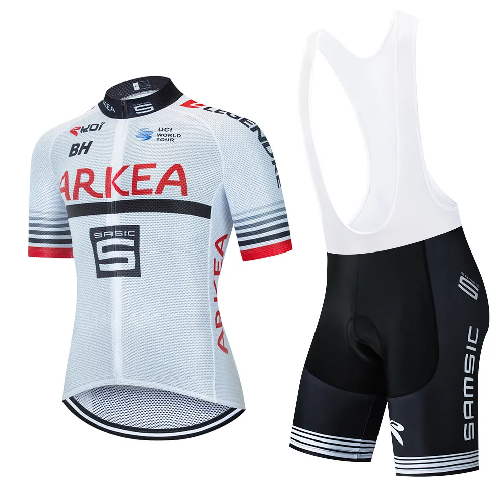 Cycling Jersey Sets sansic arkea camisa da equipe de ciclismo 20d bicicleta shorts conjunto mtb ropa ciclismo men manga curta camisas maillot r 230814