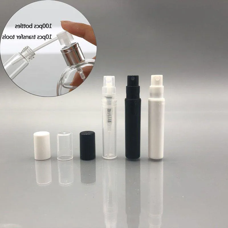 3ml/3gram Refillerbar plastspray tom flask mini liten rund parfym eterisk olja atomiserbehållare för lotion hud mjukare prov olon