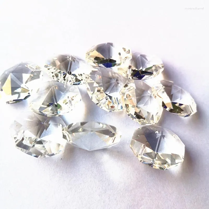 Kronleuchter Kristall Top -Qualität 200pcs 22 mm klare achteckige Perlen für DIY Girlandstränge Dekor Teil Vorhang Perle