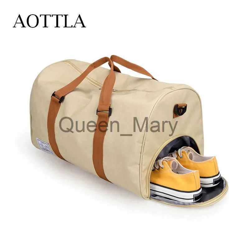 Duffel Väskor Aottla Fashion Travel Bag Stor kapacitet Tygväskor för kvinnor Crossbody Bag Ladies Shoulder Bag Casual Brand Quality Sports Pack J230815