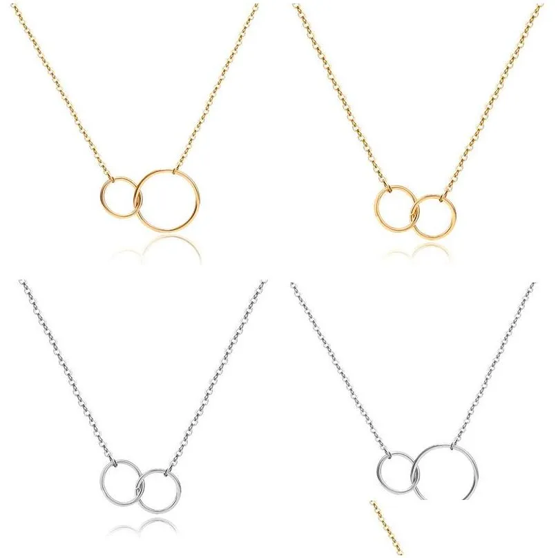 Hangende kettingen Casual dubbele cirkel designer ketting