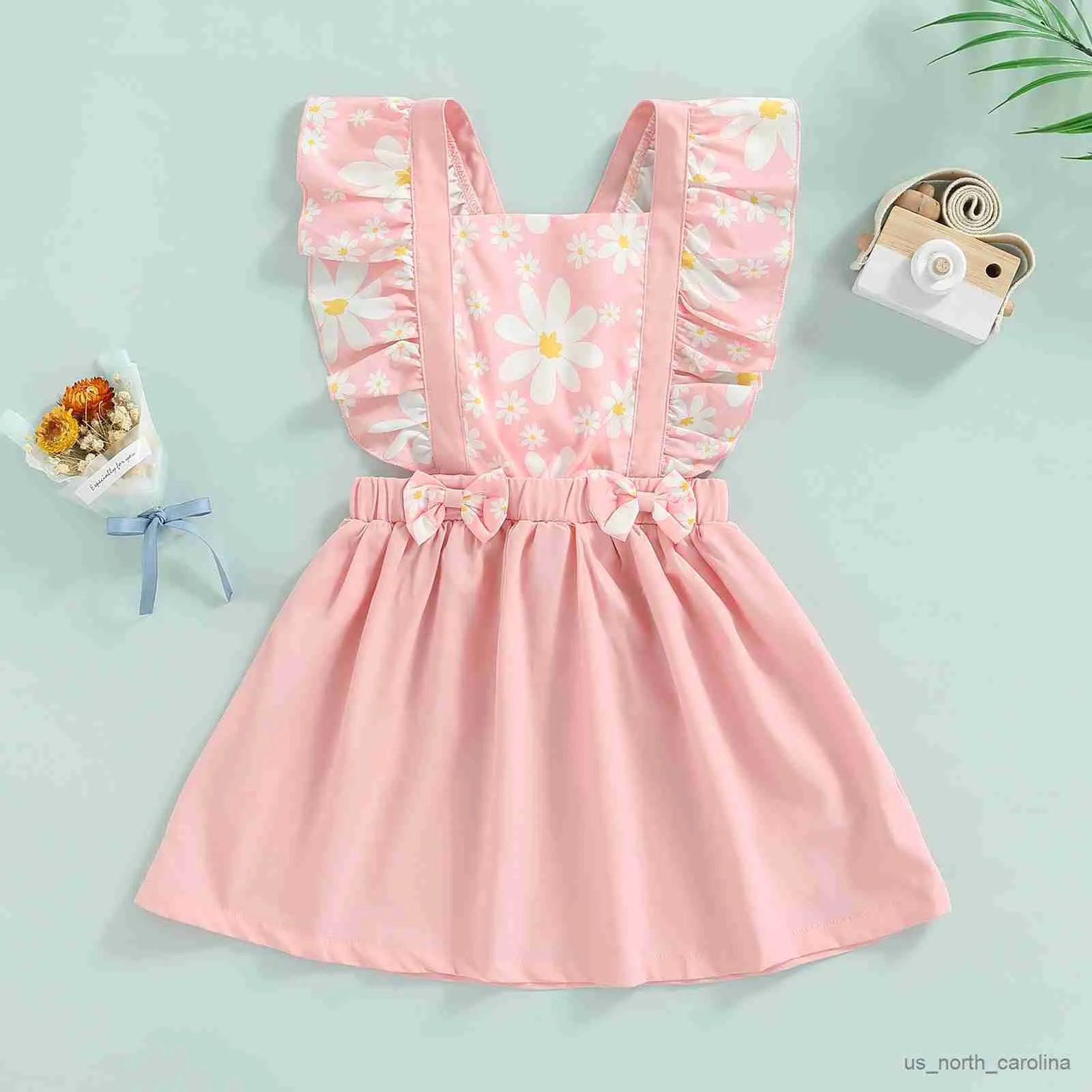 Girl's Dresses Baby Girls Sleeveless Flower Print Dresses Clothes Kids Summer Princess Dress Children Party Ball Pageant Dress Outfit R230815