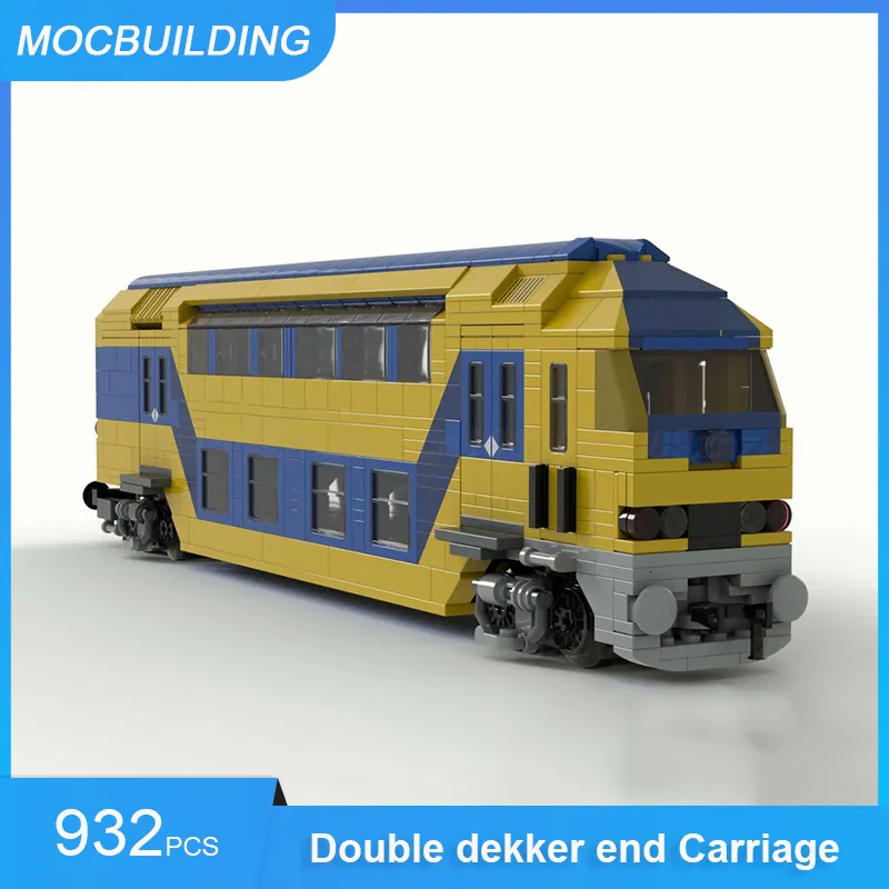 Altri giocattoli MOC Building Buildings olandese NS Double Dekker End Carriage DDZ Train Gassa di trasporto Bricks Regali creativi 932pcs 230815