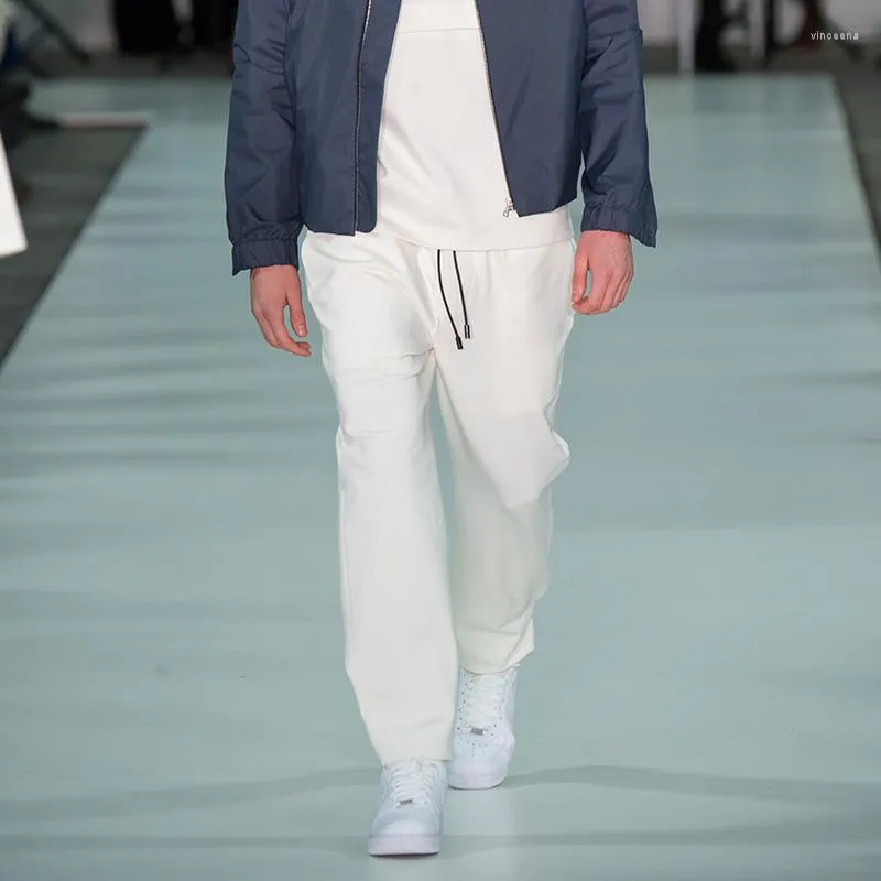 Męskie spodnie haren wiosna i jesień solidny kolor mody Koreańska wersja zwykłych prostych dużych spodni