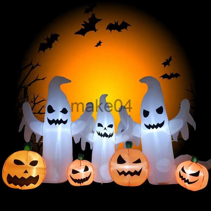 Itens de novidade 240cm8ft Halloween Fantasma inflável com brinquedos leves de abóbora Brinquedos de Halloween Decoração ao ar livre adereços para suprimentos de festa J230815