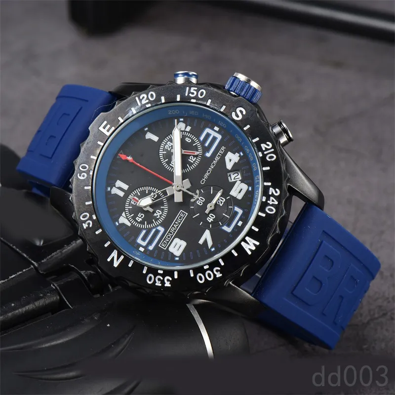44mm Chronograph Watch Quartz Endurance Montre de Luxe Rubber Watchband Designer Watches Women Business Style Leisure Luxury Watch Street Shopping SB048 C23