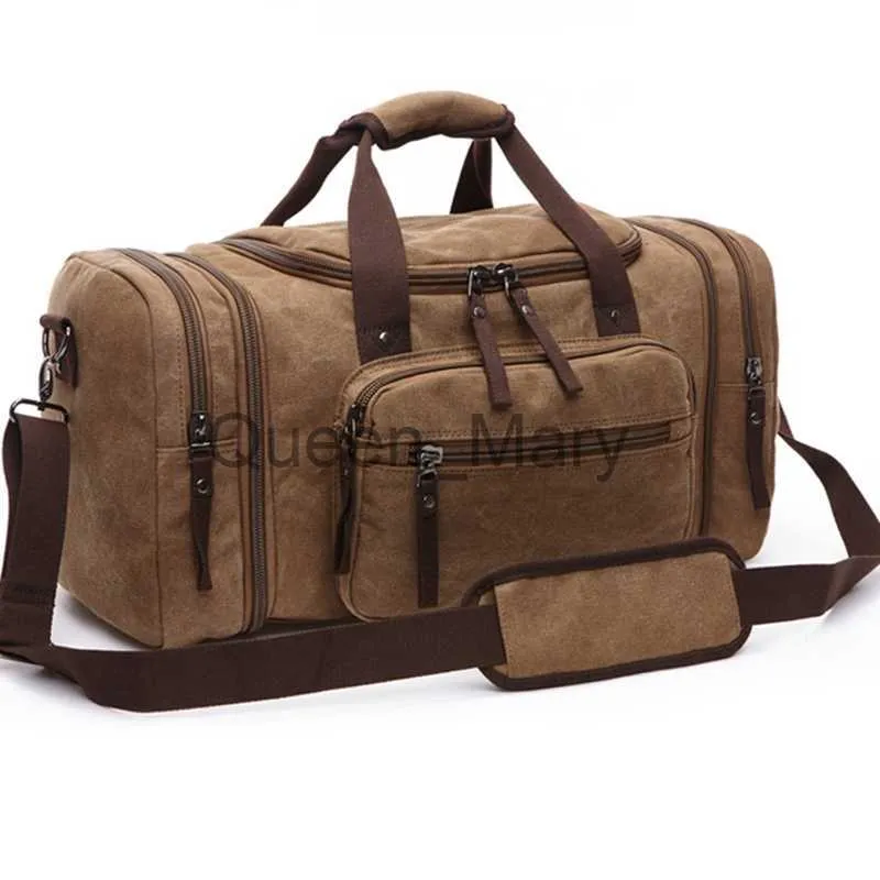 Duffelväskor män handväska stor kapacitet bagage rese duffle påsar duk resväskor helg axelpåsar multifunktion utomhus duffel väska j230815