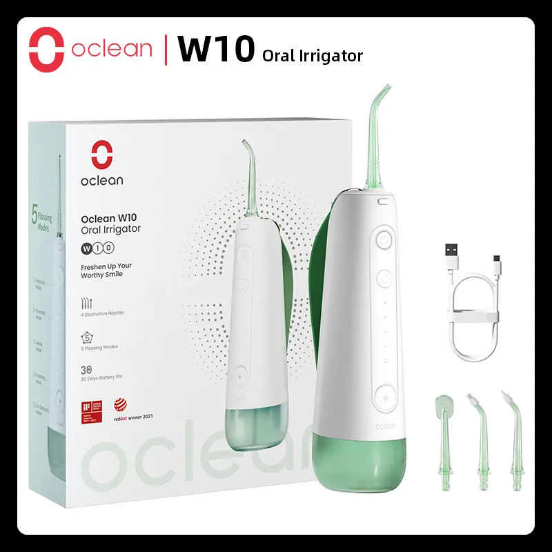 Other Oral Hygiene Oclean W10 Portable Oral Irrigator Water Jet Flosser Smart Dental Whitening Irigator IPX7 Rechargeable Irygator Upgraded From W1 230814