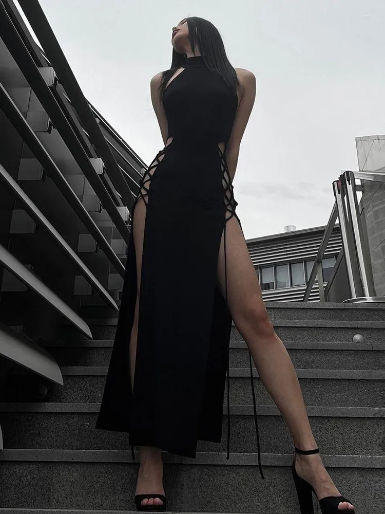 Casual Black Bodycon Dress Women Sleeveless Mid-Calf Polyester Summer A-Line Casual Black Bodycon Dress Women Sleeveless Mid-Calf Polyester Summer A-Line
