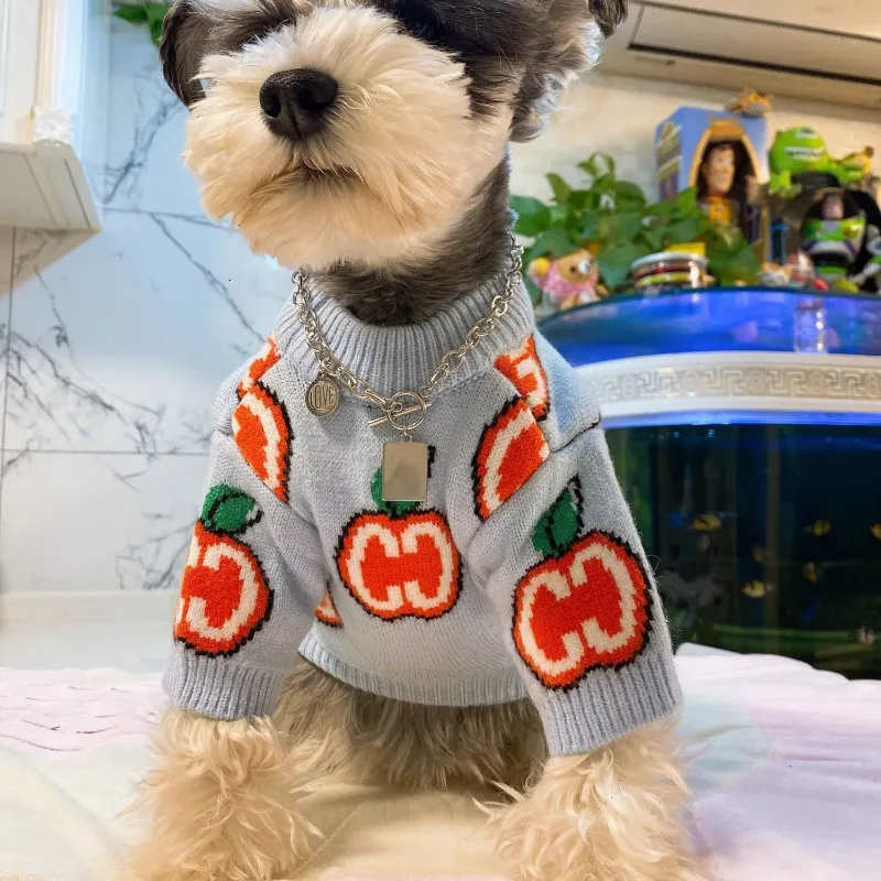 Dog Apparel Apple Letter Sweater Pet Dog Clothes Cotton Sweatshirt Clothing Dogs Warm Cute Chihuahua Print Autumn Winter Gary Boy Mascotas 230815 From 7 35 DHgate