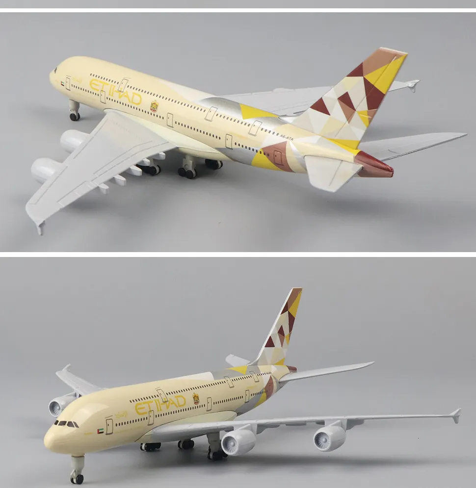 DHgate.com:1:400 Etihad A380 Metal Model Plane, 20cm Alloy