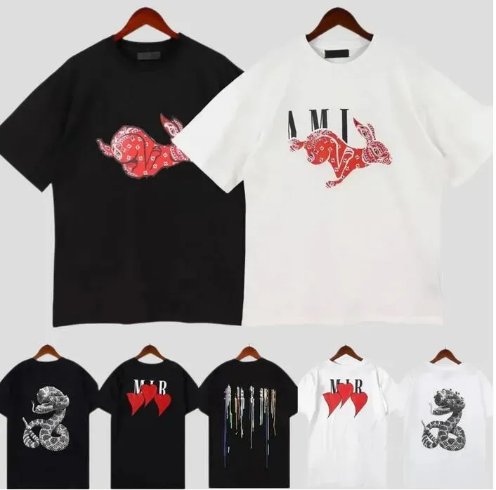 Heren T-shirtontwerper T-shirt Limited edition Paren TEES STREET SLEAR Summer modemerk shirt Splash-inkt letter afdrukken korte mouw casual losse crewneck