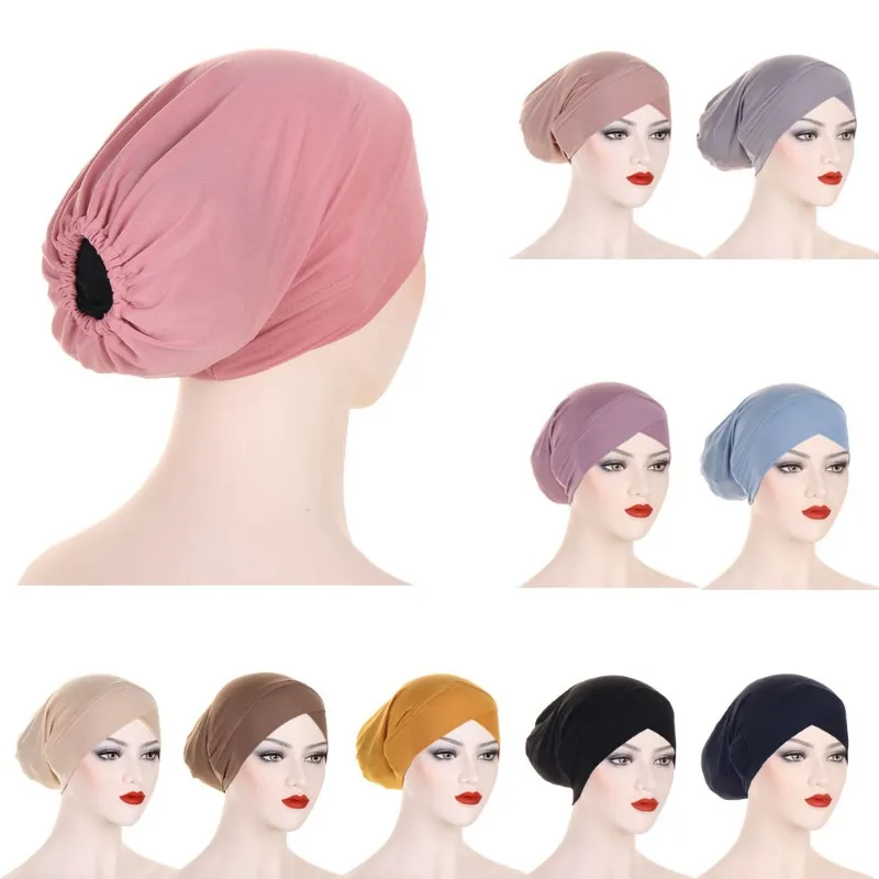 Turban Hijab Muslim Caps Bonnet Tube Hijab Women Muslim Fashion Soft Modal Inner Hijab Caps Muslim Stretch Islamic Underscarf