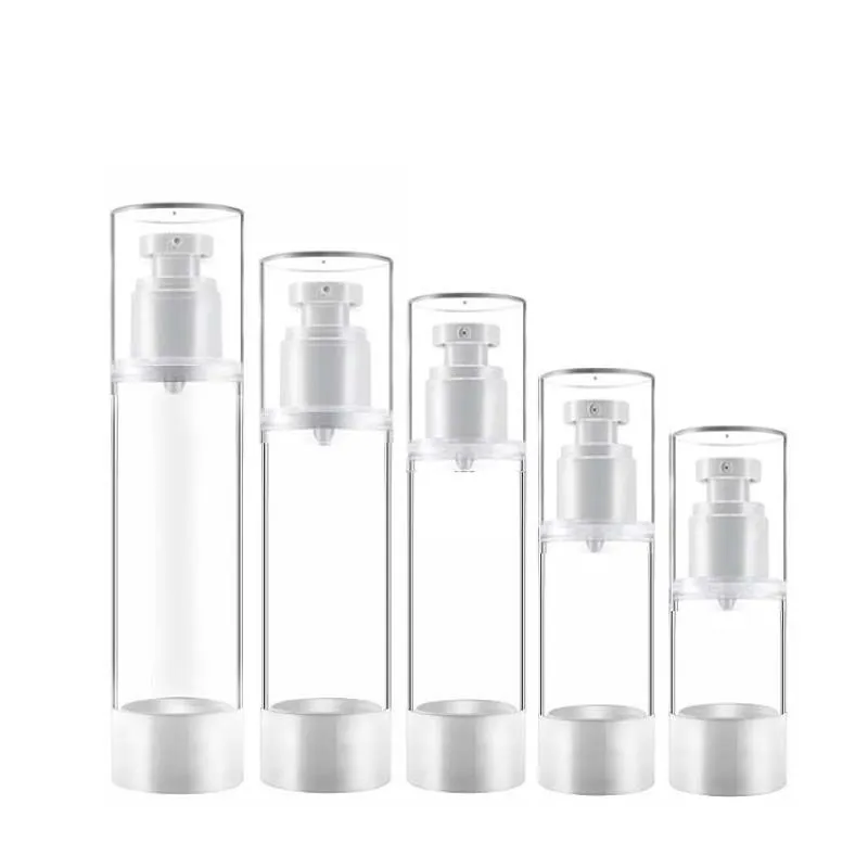 15 30 50 80 100 ml Clear Airless Cosmetic Cream Pump Bottle Travel Size Dispenser Refillerbara containrar/Foundation Travel Pump Bottle Rnbwx