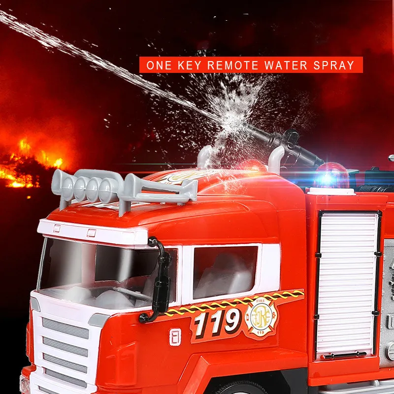 ElectricRC Car Remote Control Water Jet Fire Truck Scale