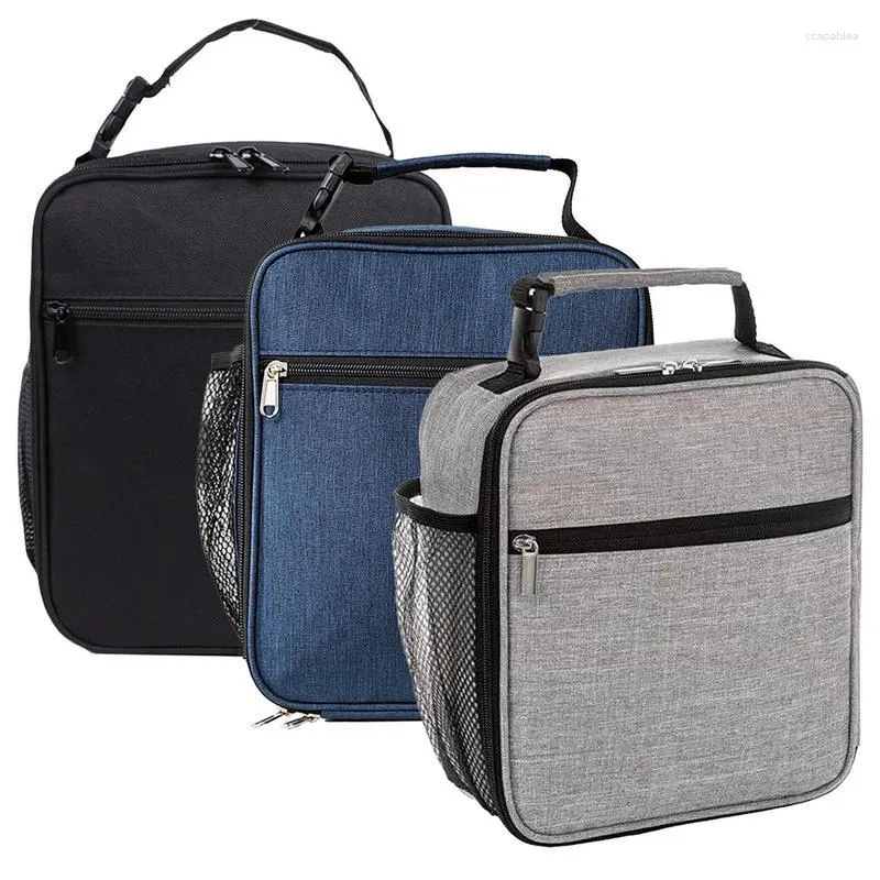 Depolama çantaları 3 renk iş yalıtılmış öğle yemeği çantası kare büyük kapasite kutusu piknik paketi için taze ile taşınabilir tote
