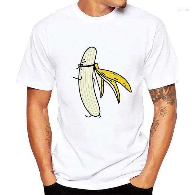 Heren t shirts 2023 lente zomer t-shirt korte mouw casual top creatieve bananen print bodem shirt