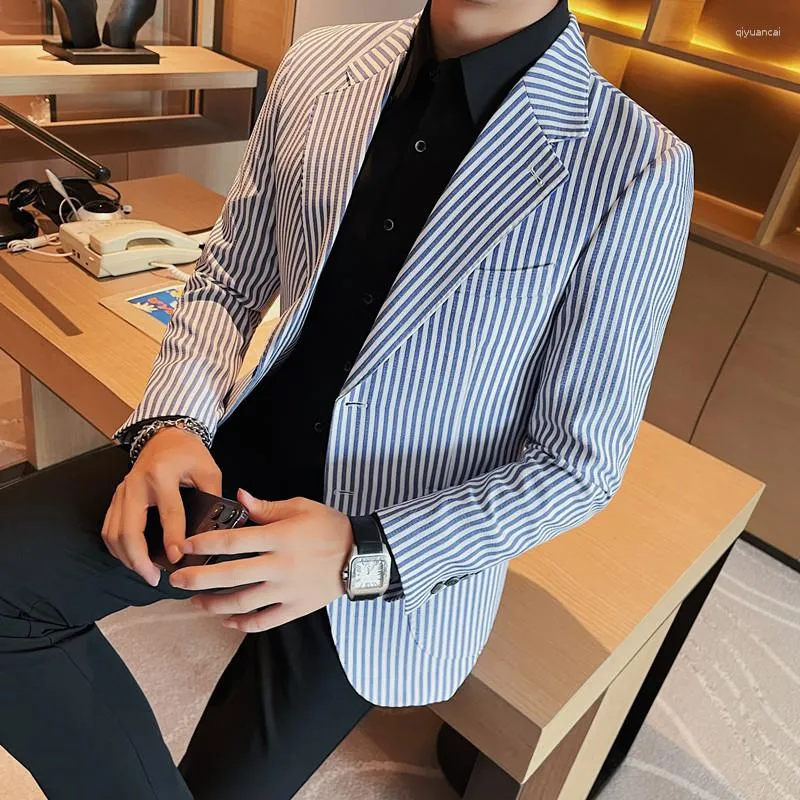 Mens striped suit jacket cheap