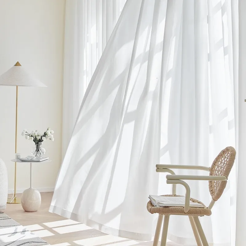 Tende trasparenti voile solido filo bianco tende da finestra tulle per soggiorno cucina trattamenti moderni 230815