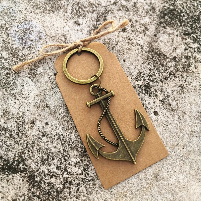 Custom Ocean Sailing Boat Anchor Anchor Key Chain Set Wedding