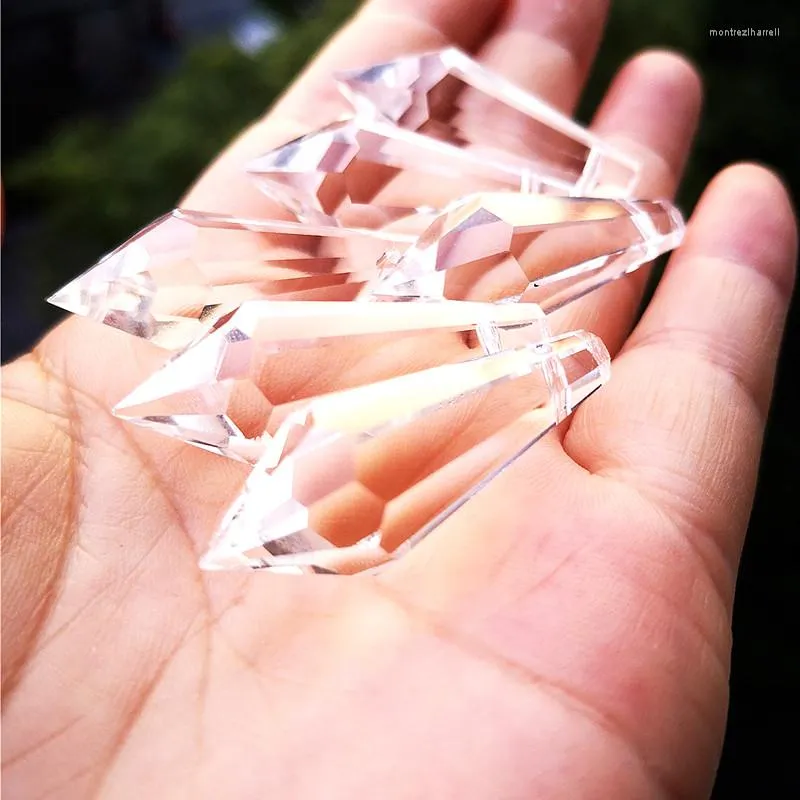 ثريا الكريستال أعلى جودة 50pcs 38mm Clear K9 Prisms المعلقات DIY Suncatchers الملحقات كعكة عيد ميلاد توببر الديكور