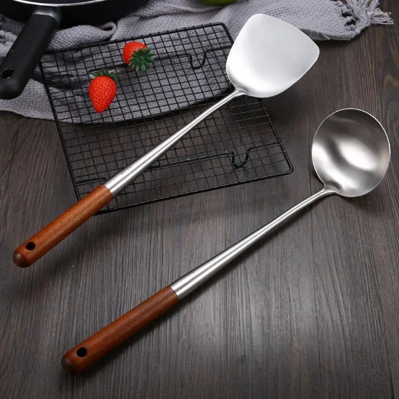 Dinnerware Sets Unique Kitchen Spoon Portable Mirror Polish Lightweight Stainless Steel Soup Shovel Grade Materials