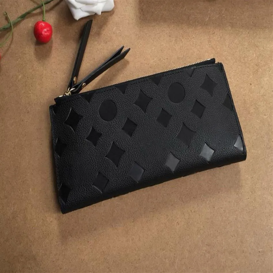 ファッションデザイナーの財布豪華なアデル財布の女性クラッチ高品質のエンボス加工フラワーレタージッパーコイン財布レディースカードhold265s