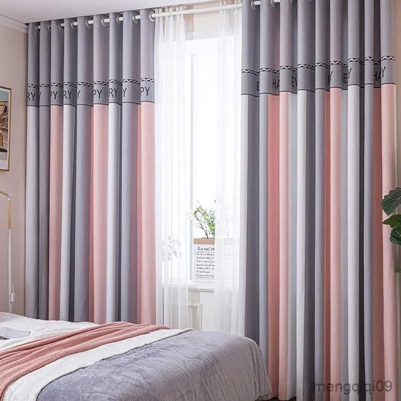 Curtain Stripped Living Room Curtains Modern Bedroom Curtains Blackout Jacquard Designer Home Decor Drapes Hotel Cortinas R230815