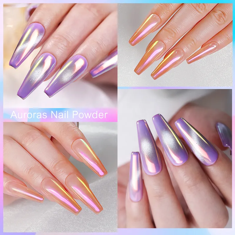 Nail Glitter NICOLE DIARY Aurora Powder White Chrome Pigment Pearl Rubbing Dust  Mirror Effect Art Manicure Accessories 230814 From Zhao07, $8.37