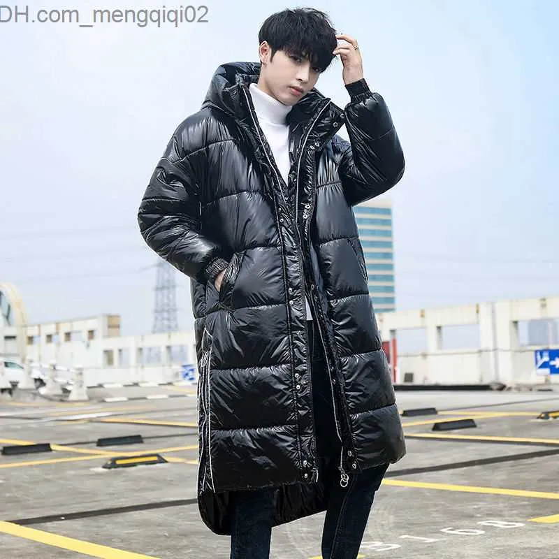 Men s Jackets Men s winter jacket men s down jacket bright face warm park Puffer jacket Goose jacket Hooded loose long jacket Z230816