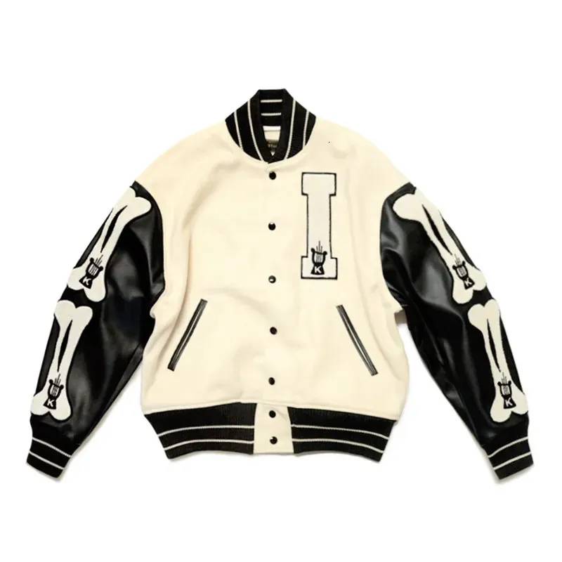 Mens Jackets KAPITAL 22AW Bicolor Cowhide Sleeve Splicing Bone 