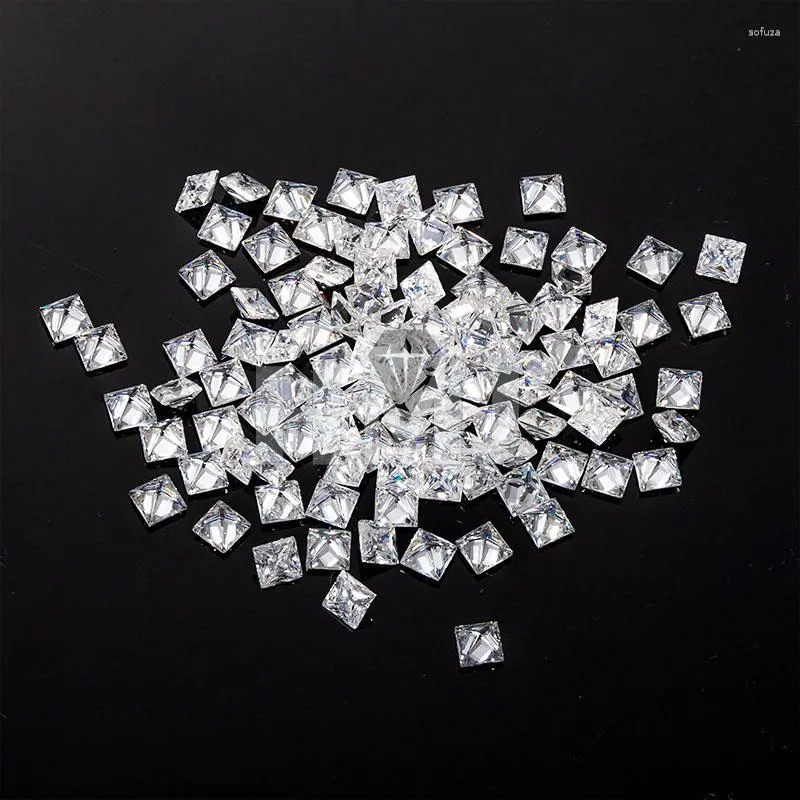 HMJ Moissanite Princess Cut Cubic Zirconia Gemstones Loose With D Color ...