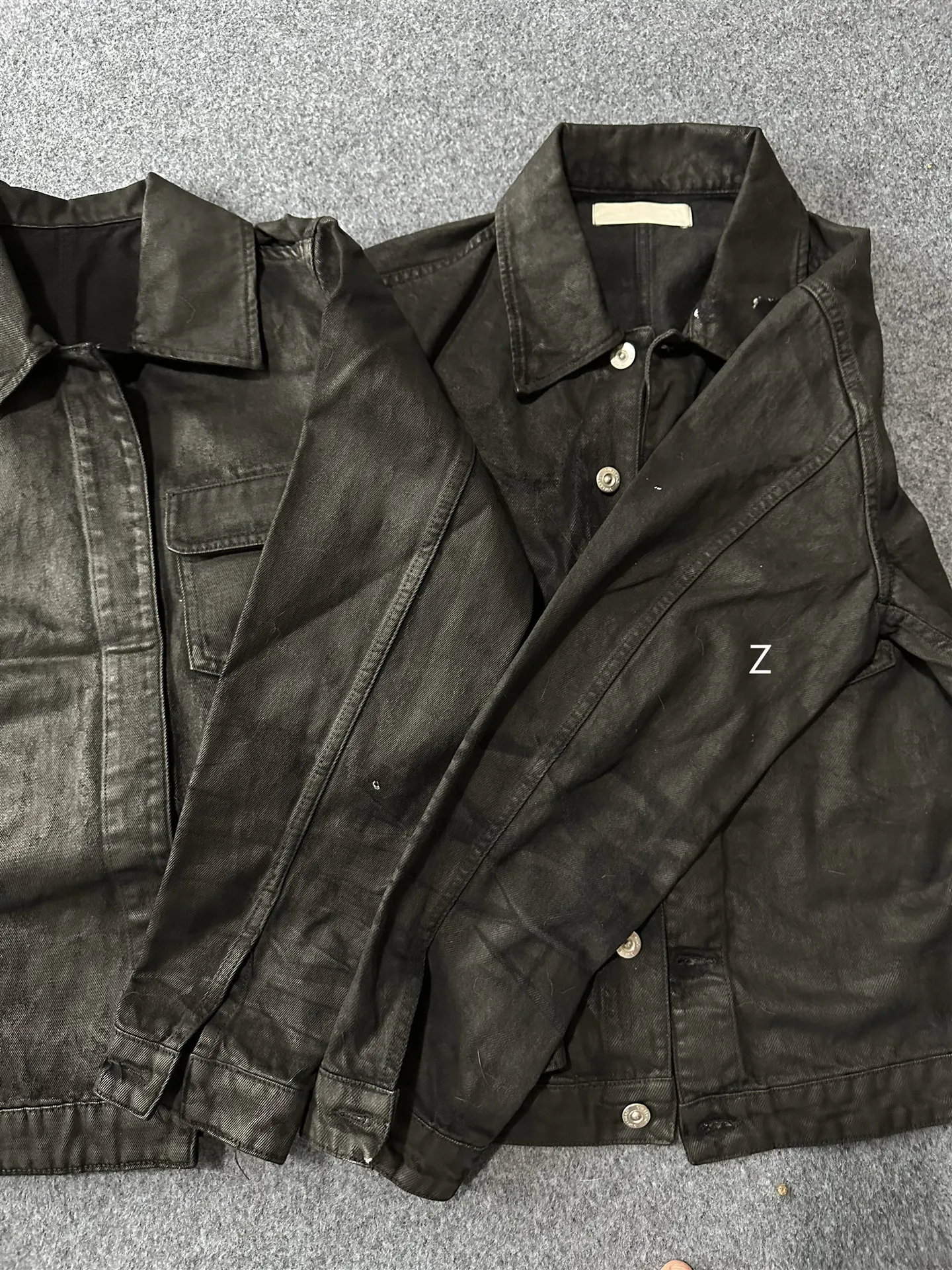 OurLegacy Waxed Silver Buckle Black Denim Jacket Trendy Mens OurLegacy Waxed Silver Buckle Black Denim Jacket Trendy Mens