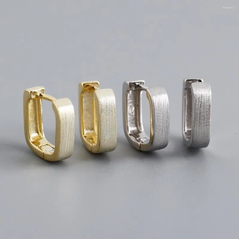 Hoop Ohrringe 2023 925 Sterling Silber Geometrischer Quadratohrring für Frauen Vintage Gold/Silber Farbe