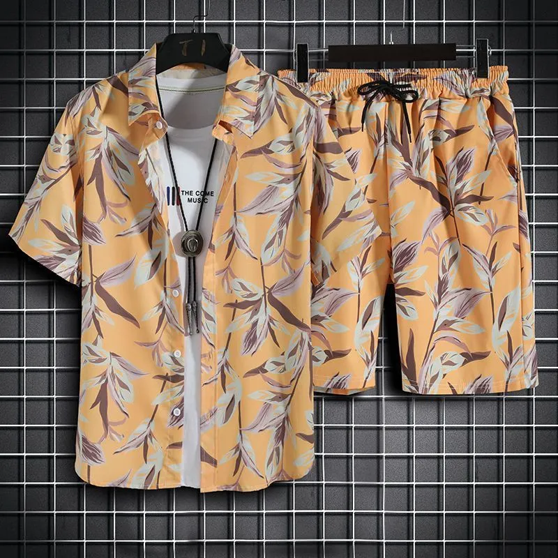 Mens Tracksuits Beach Clothes For Men 2 Piece Set Quick Dry Hawaiian Shirt and Shorts Fashion Clothing Printing Casual Outfits Summer 230815