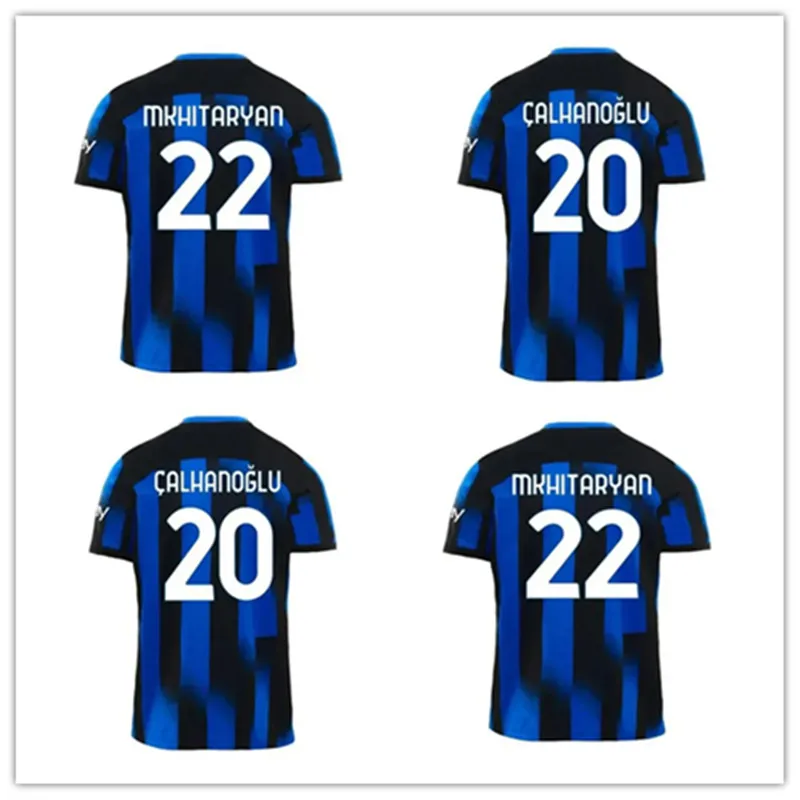 2023 2024 Lukaku Football Jersey Barella Lautaro Eriksen Inters Dzeko Corrd Milans Uniformes Vidal Tops 23 de 24 piezas Camisa de fútbol Set para niños para hombres
