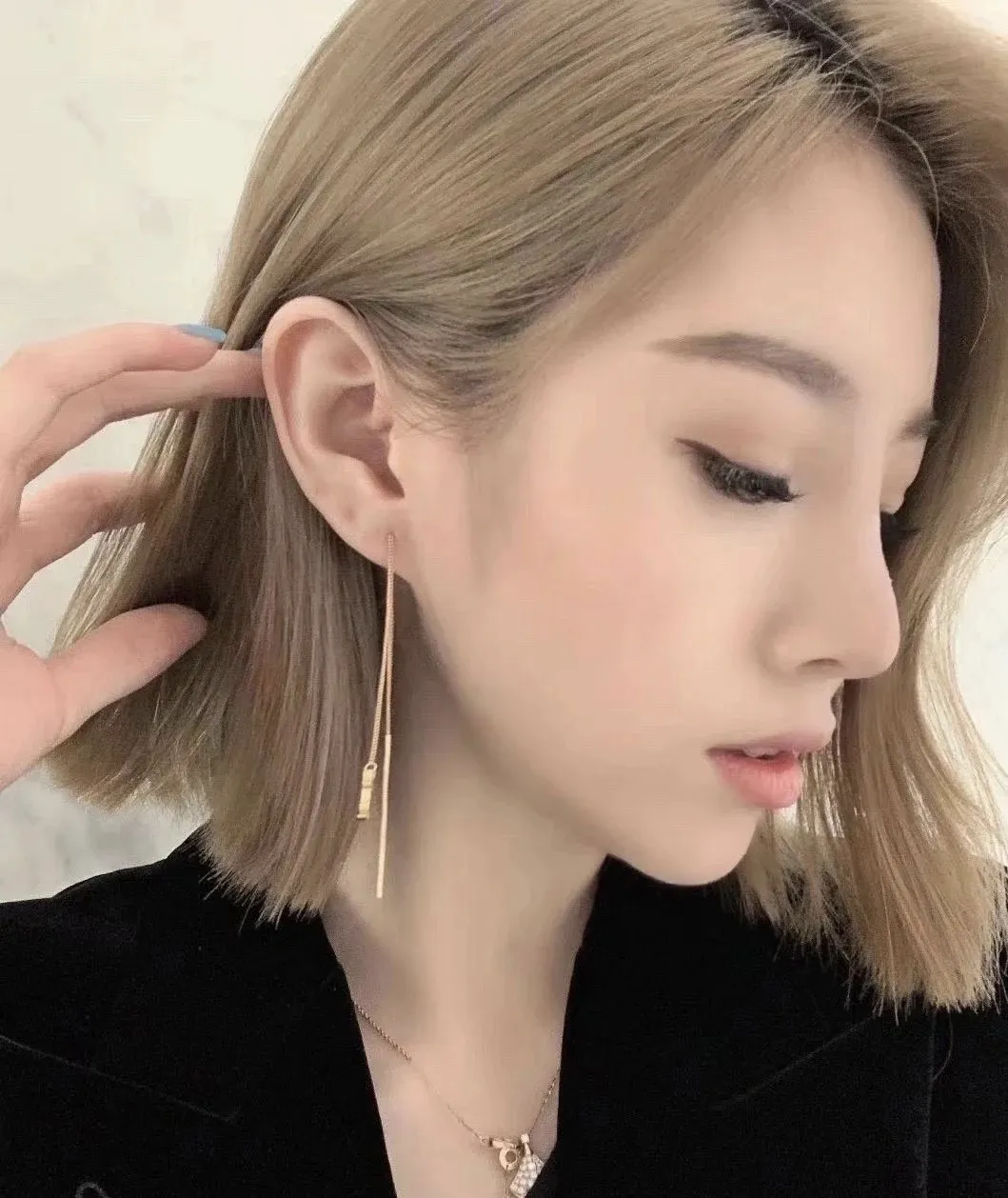 fashion Jewelry Y Letter Long Tassel Hanging Earrings for Women and Men Gold Silver Jewelry Wedding Jewelry