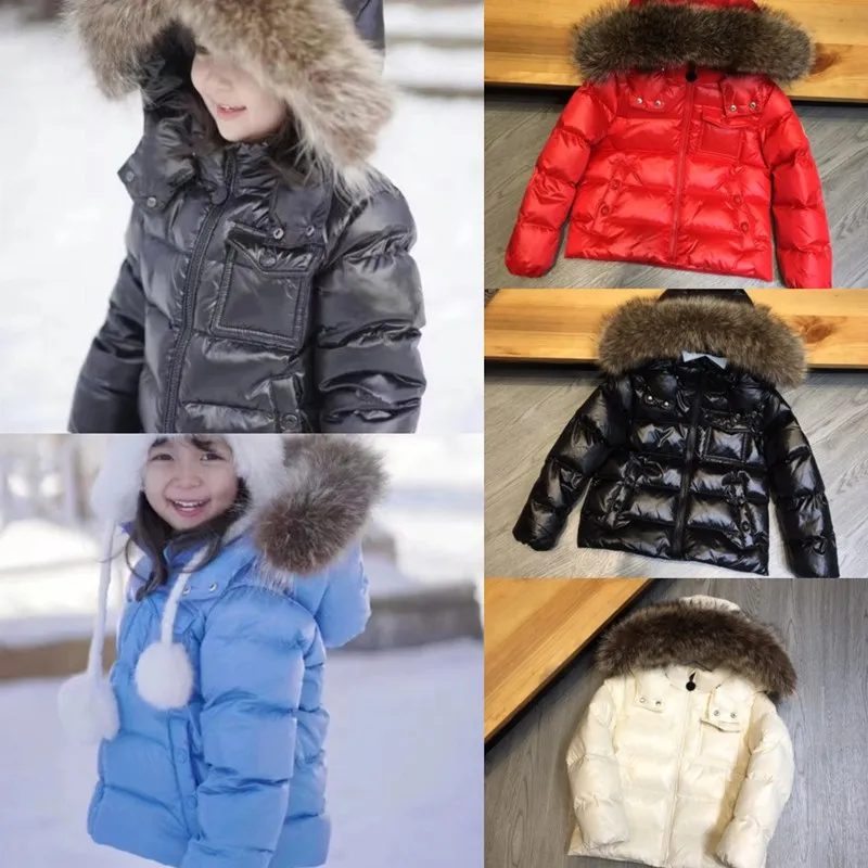 Kids Down Coat Baby Designer Winterjacken Kleinkindmäntel Jungen Mädchen im Freien warme schwarze rote Pufferjacke Buchstabe Druck Kleidung Outwear