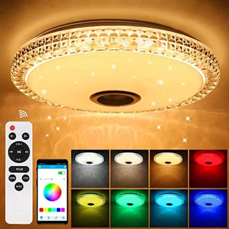36W smart taklampa LED takljus RGB LED -lampor Dimble App Control Bluetooth Home Bedroom vardagsrum omgivande ljus