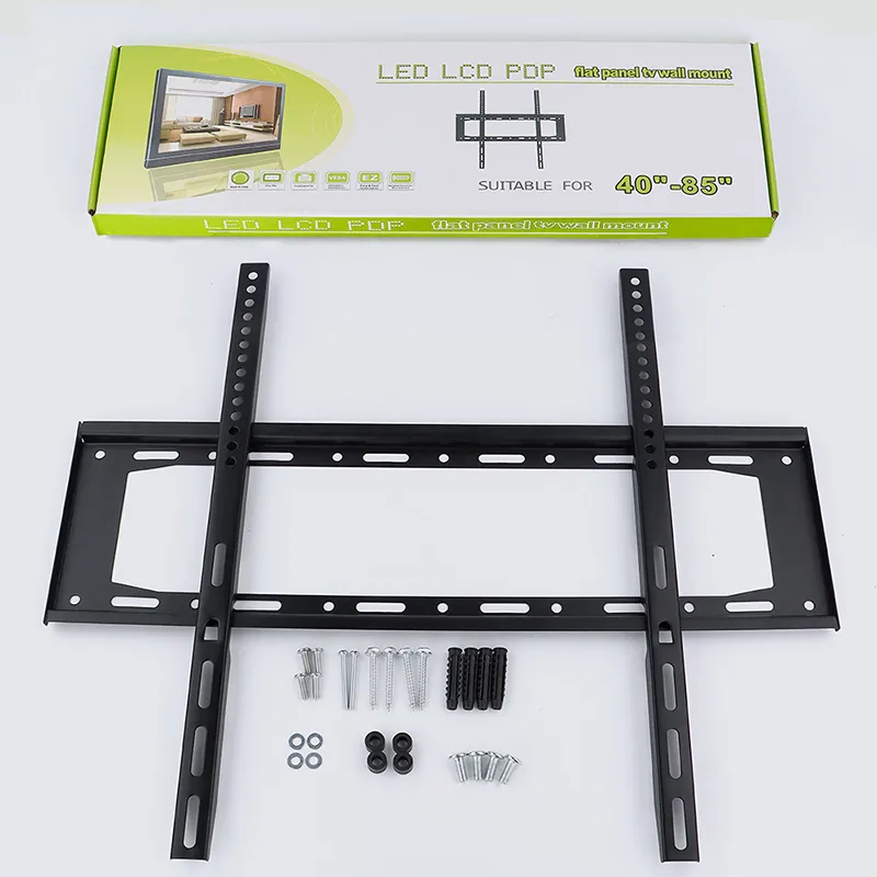 LED LCD DPD Plasma Plasma Painel plano Montagem de parede de TV Suporte de TV fixo de TV Solping Rack Solter Adequado para 40 " - 85" cabide de TV