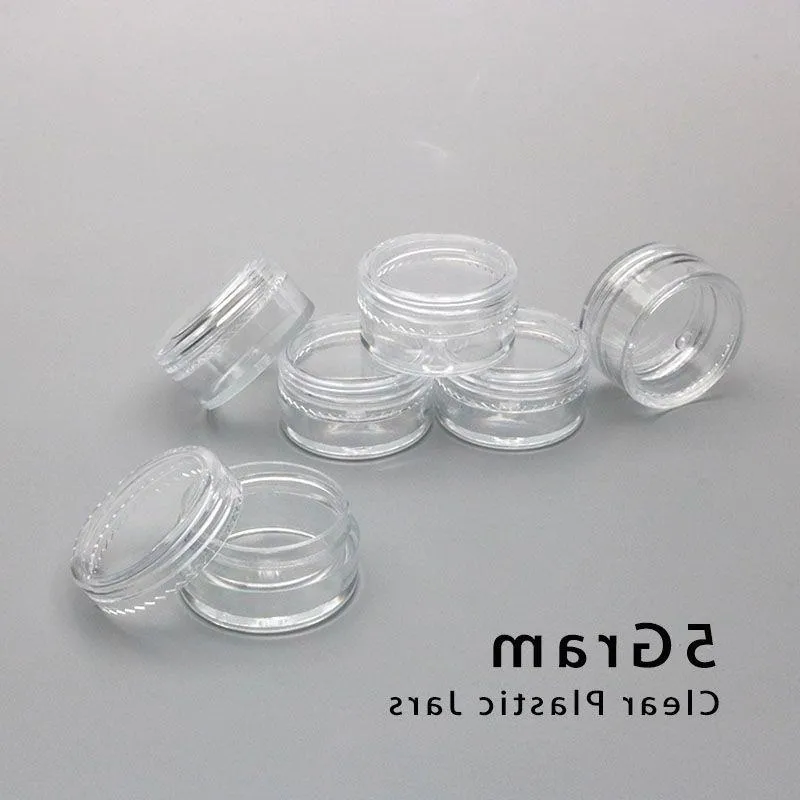 5グラムの透明瓶プラスチックジャープラスチック化粧品コンテナ空の化粧品サンプルコンテナ透明5mlプラスチックポットジャーdtumj
