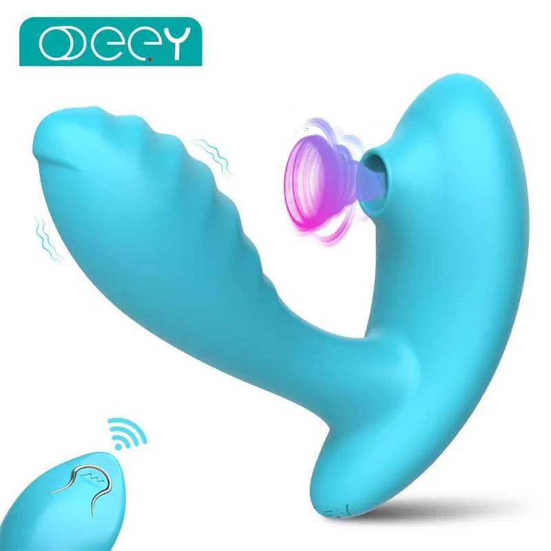 Massaggiatore giocattolo del sesso Nuovo stile Clitoride Succhiare vibratore 2 in 1 Dildo g Spot Vibrazione vaginale Telecomando Clitoride Ventosa Masturbatori