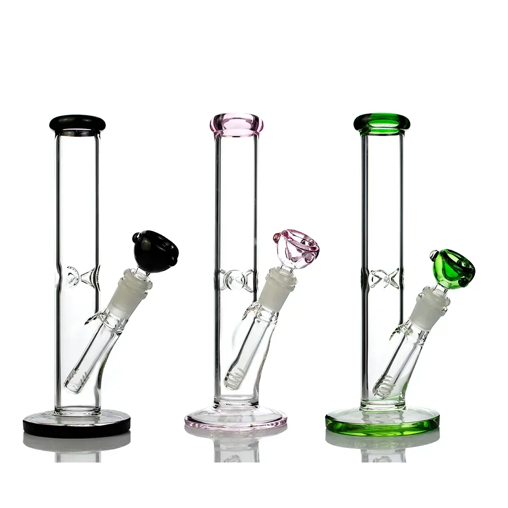 10 inch glass water bong hookah pink dab oil rig bubbler tall thick beaker mini smoking pipe with 14mm bowl