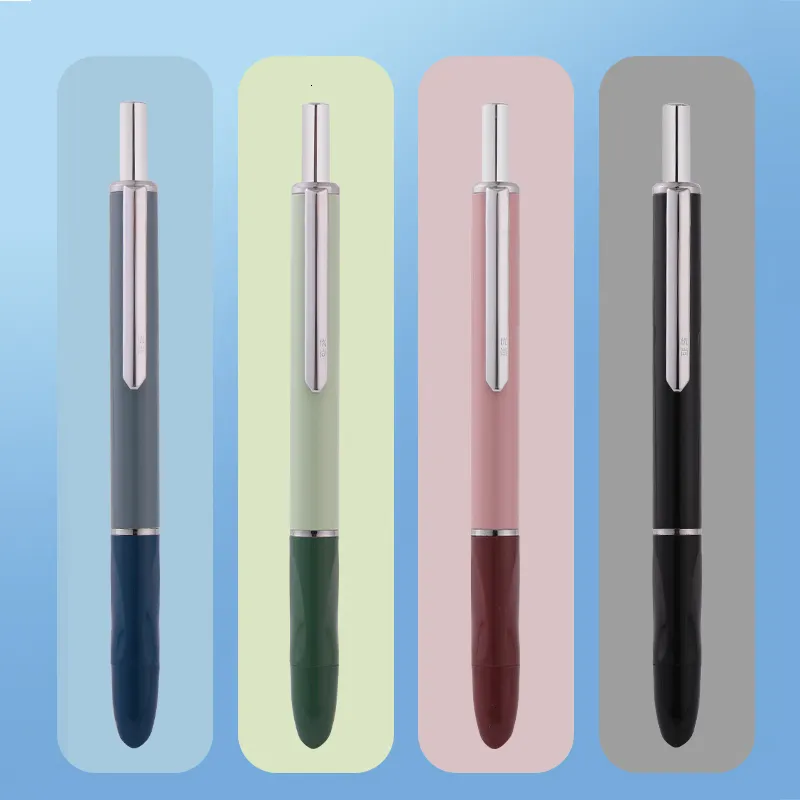 Fountain Pens OASO A016 Sealed Press Fountain Pen Automatic Press Student Writing Pen Calligraphy 0.5mm Office Replaceable Cartridge Ink Gift 230814